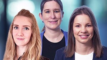 Abbildung der Zertifikatsleitung Sophie-Charlott Panić und den SPIEGEL-Expertinnen Mareile Assel und Rieke Ledendecker. Der Klick führt zum Kurs.