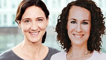 Abbildung der Zertifikatsleitung Prof. Dr. Marie-Louise Glas und der SPIEGEL-Expertin Christine Ortin. Der Klick führt zum Kurs.